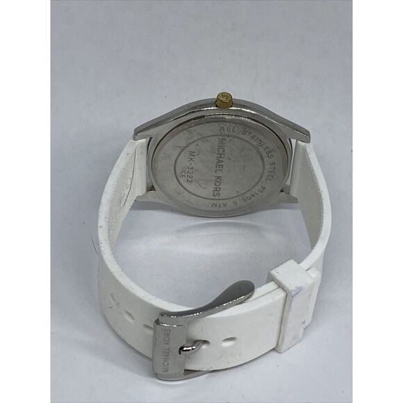 Michael Kors MK3222 Women's Silicone Analog Champagne Dial Quartz Watch XX472 - Picture 10 of 12